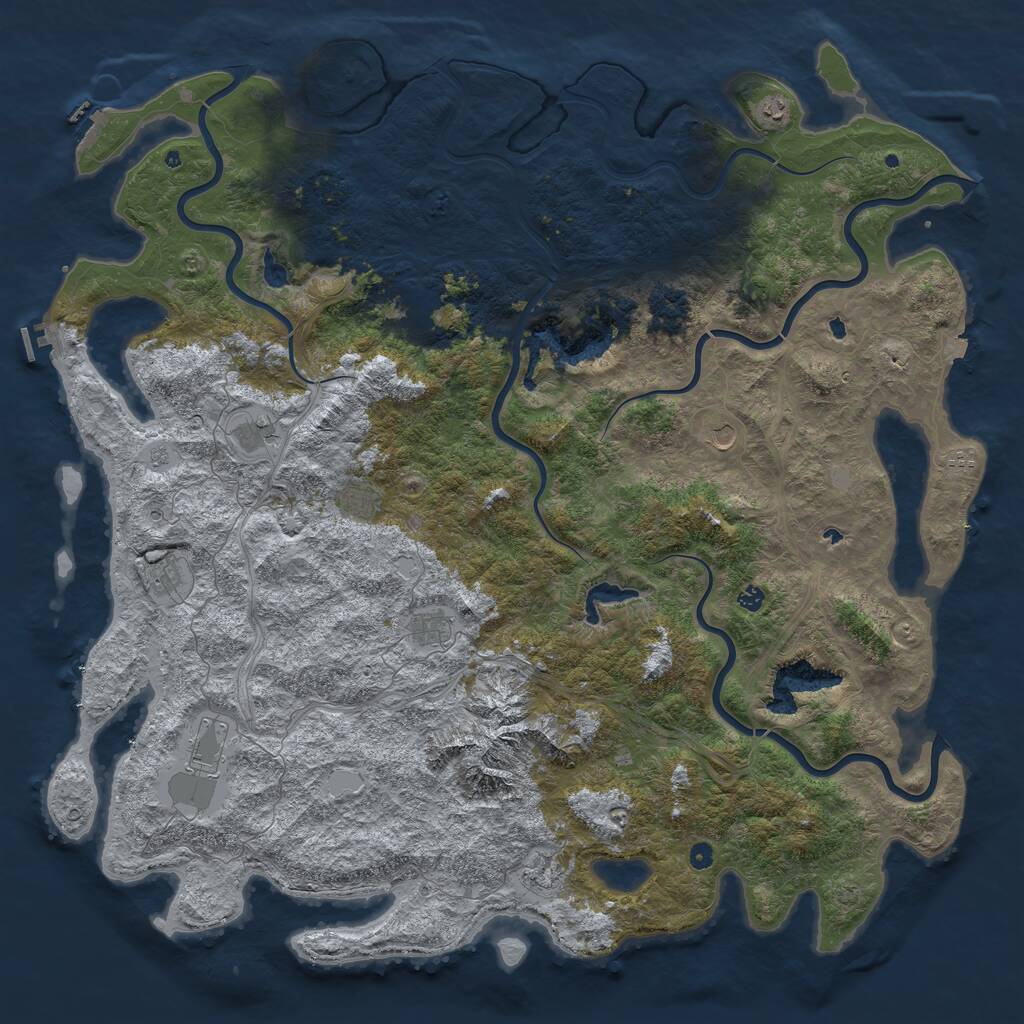 Rust Map: Procedural Map, Size: 6000, Seed: 2002550220, 17 Monuments