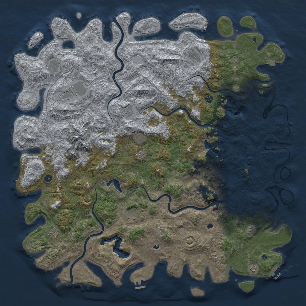 Rust Map: Procedural Map, Size: 6000, Seed: 232902, 17 Monuments