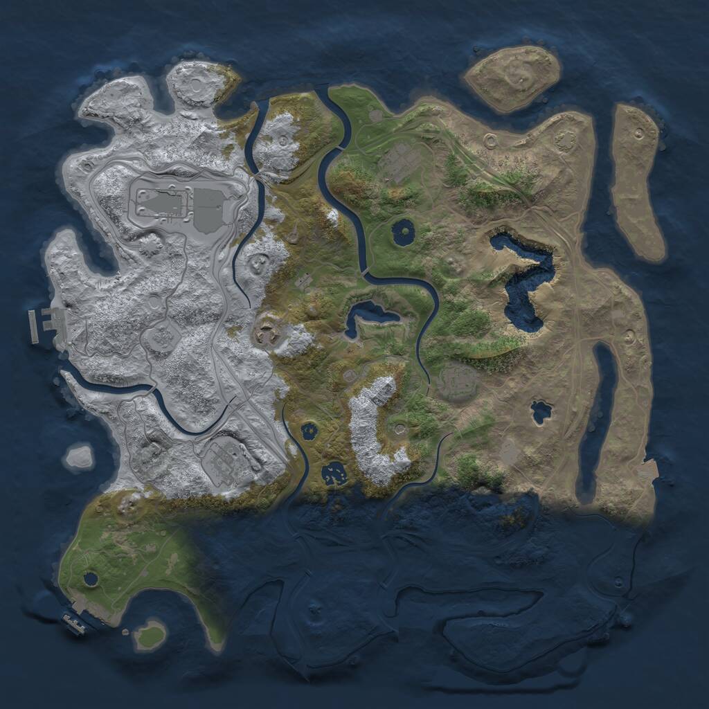 Rust Map: Procedural Map, Size: 4250, Seed: 665527425, 12 Monuments