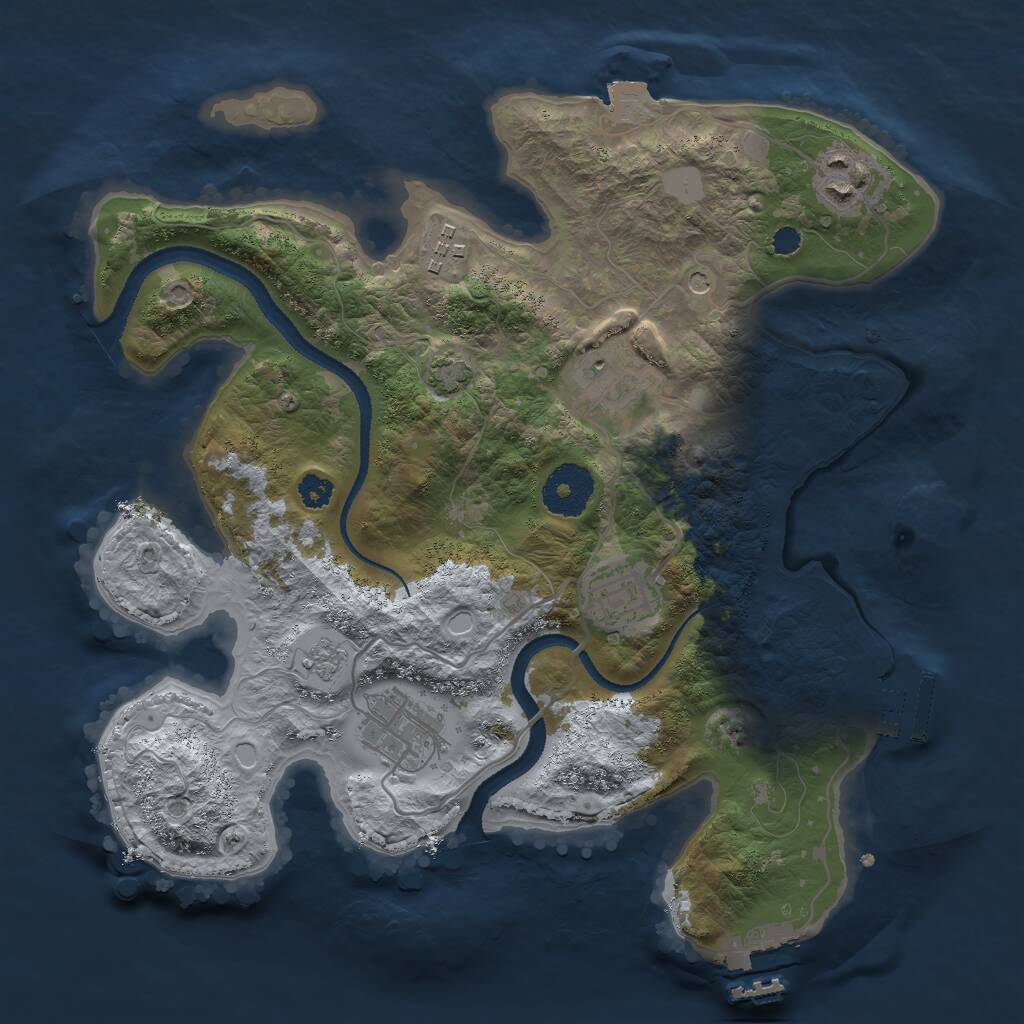Rust Map: Procedural Map, Size: 3000, Seed: 389794314, 11 Monuments