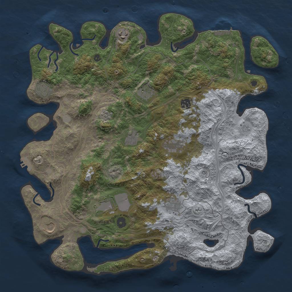 Rust Map: Procedural Map, Size: 4250, Seed: 1310342934, 17 Monuments
