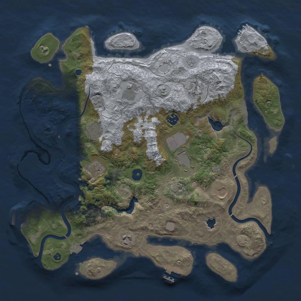Rust Map: Procedural Map, Size: 4000, Seed: 649530852, 15 Monuments