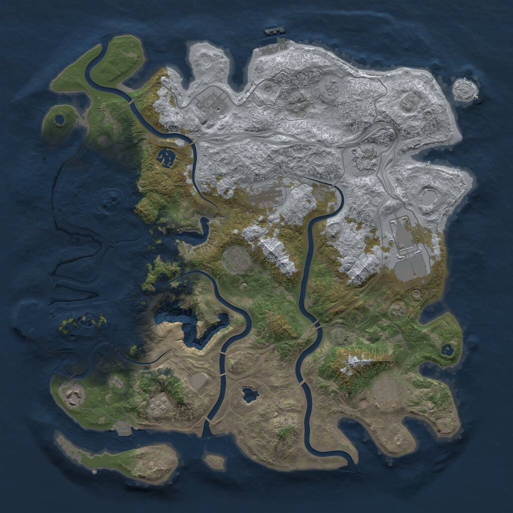 Rust Map: Procedural Map, Size: 4250, Seed: 740915890, 15 Monuments