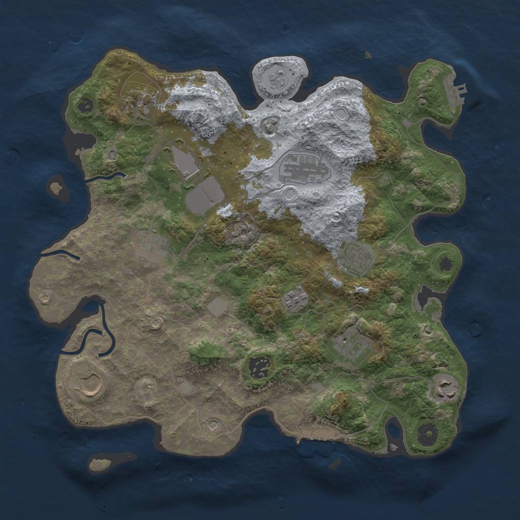 Rust Map: Procedural Map, Size: 3500, Seed: 1542952469, 17 Monuments