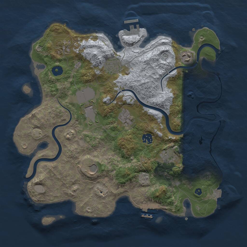 Rust Map: Procedural Map, Size: 3500, Seed: 1542952469, 14 Monuments