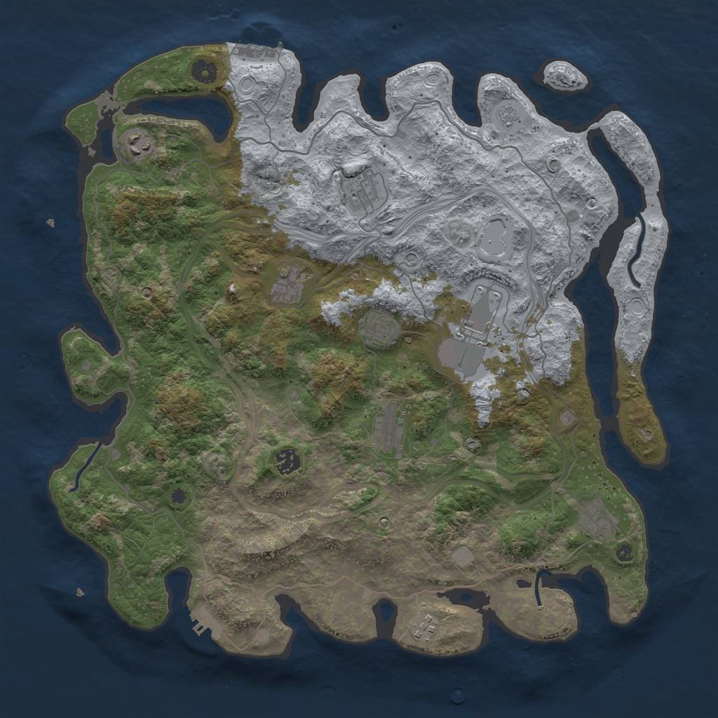 Rust Map: Procedural Map, Size: 4250, Seed: 1704759909, 16 Monuments