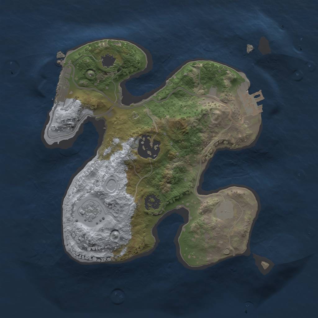 Rust Map: Procedural Map, Size: 2000, Seed: 515516291, 7 Monuments
