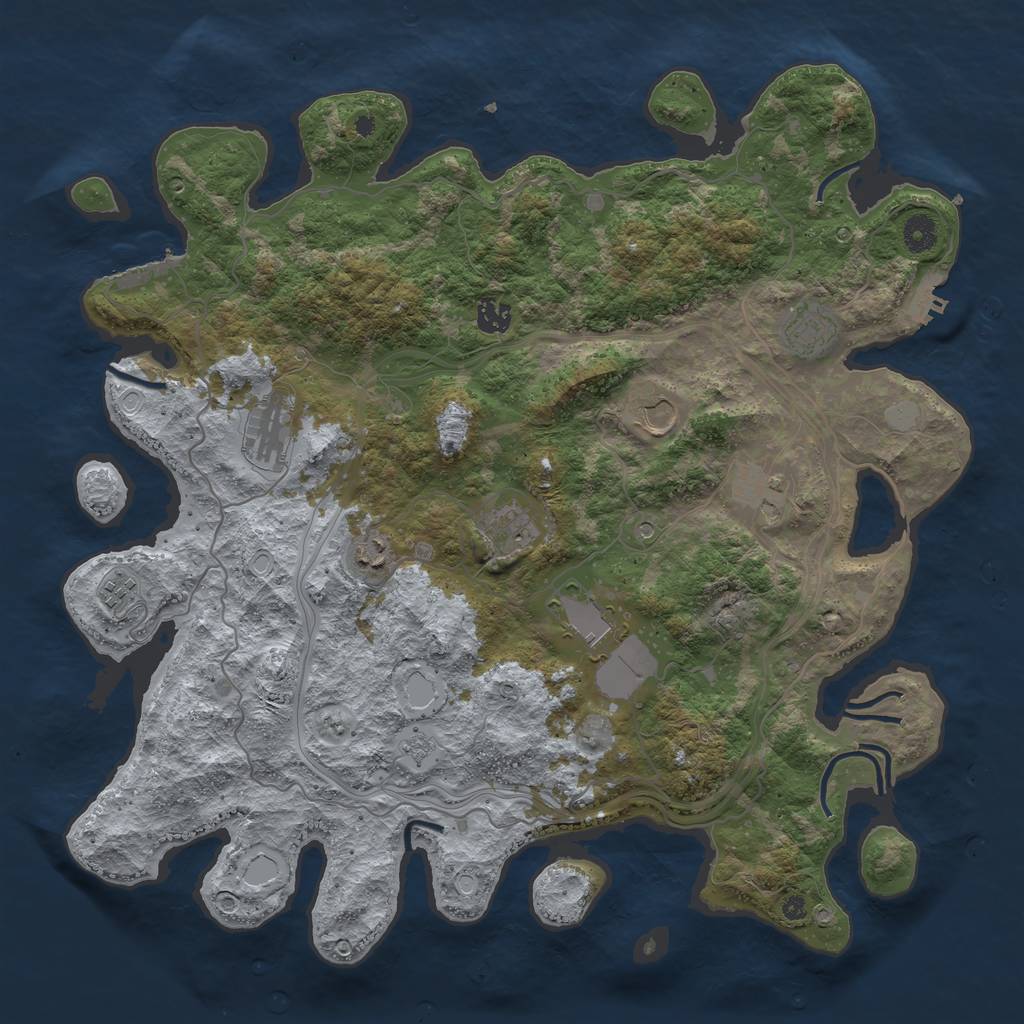 Rust Map: Procedural Map, Size: 4250, Seed: 2015953307, 16 Monuments