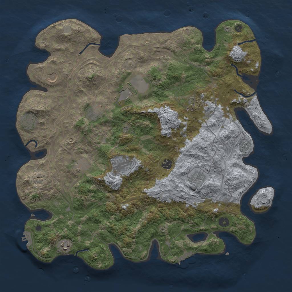 Rust Map: Procedural Map, Size: 4250, Seed: 2072818378, 17 Monuments