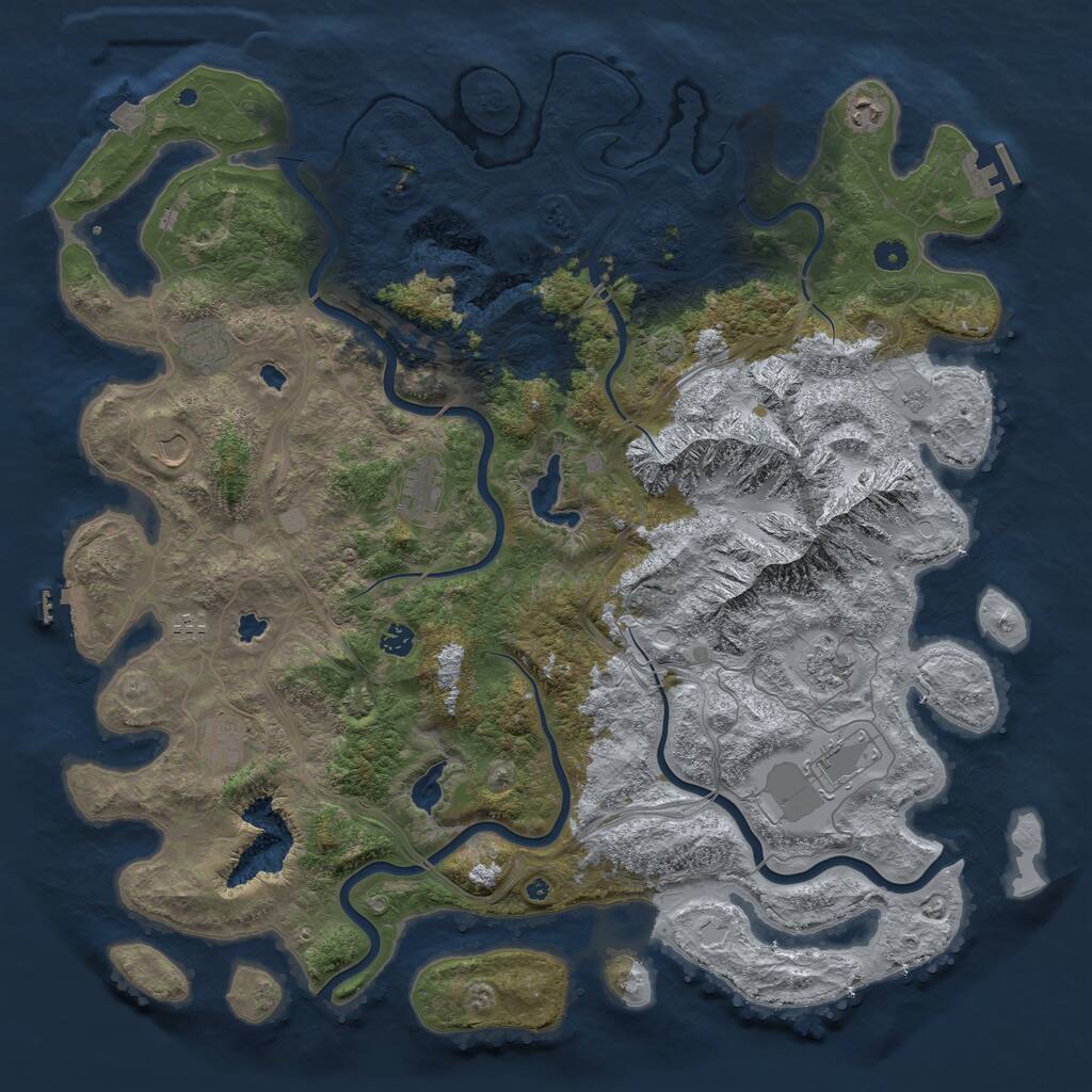 Rust Map: Procedural Map, Size: 5000, Seed: 706654266, 15 Monuments