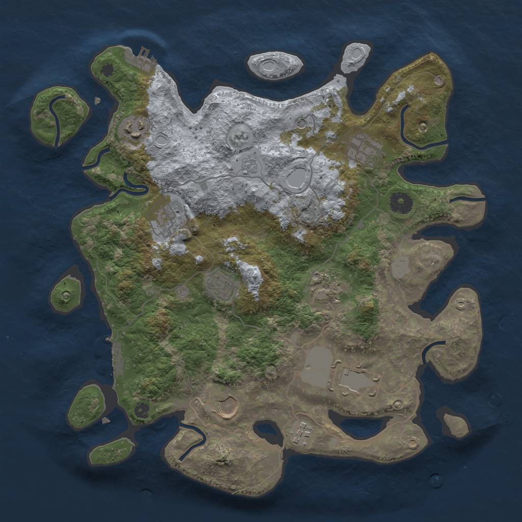 Rust Map: Procedural Map, Size: 3500, Seed: 163813401, 15 Monuments