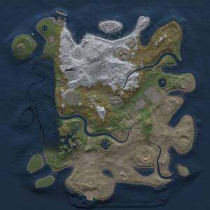 Thumbnail Rust Map: Procedural Map, Size: 3500, Seed: 163813401, 13 Monuments