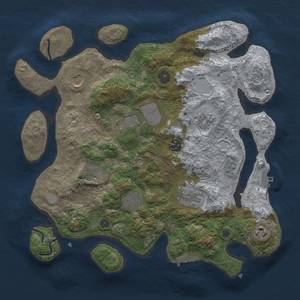 Thumbnail Rust Map: Procedural Map, Size: 3500, Seed: 1174190632, 16 Monuments