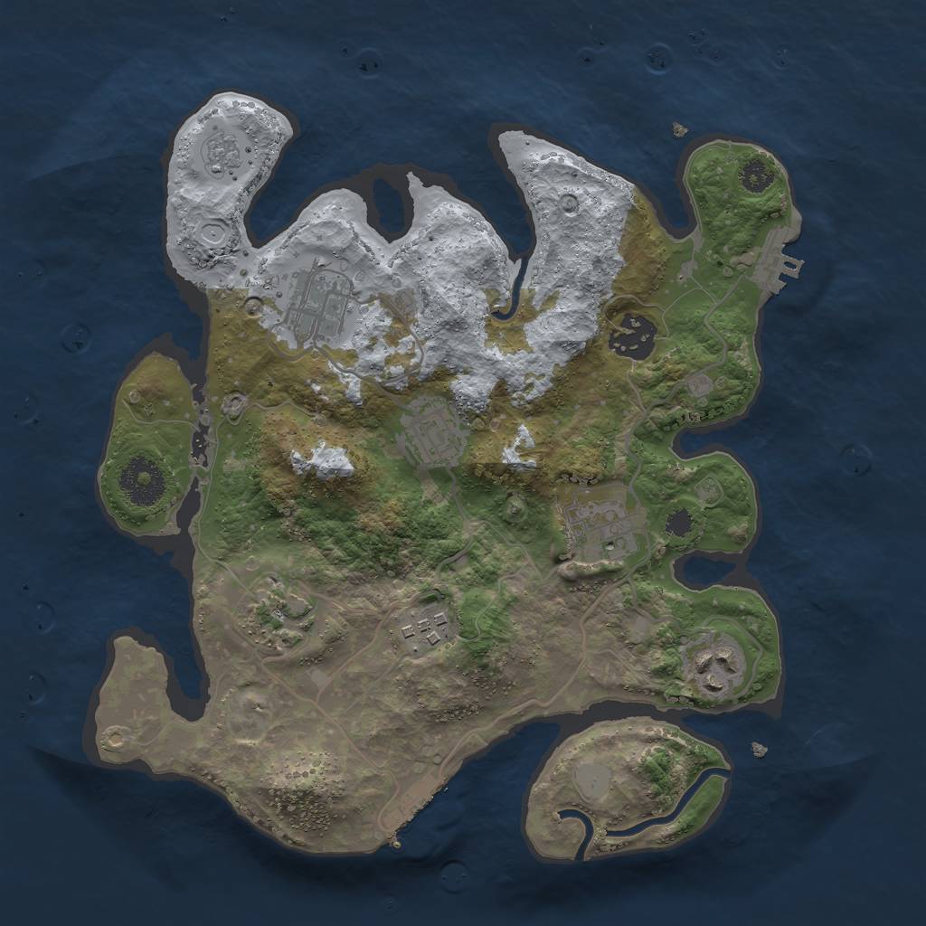 Rust Map: Procedural Map, Size: 3000, Seed: 26955, 13 Monuments