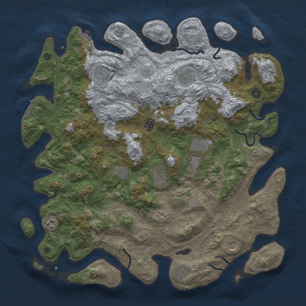 Rust Map: Procedural Map, Size: 4500, Seed: 1806767331, 17 Monuments