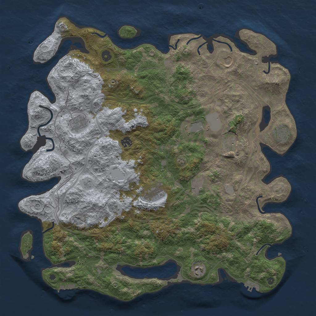 Rust Map: Procedural Map, Size: 4500, Seed: 435366733, 17 Monuments