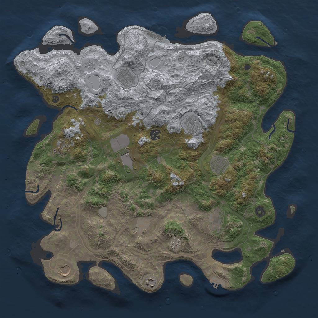 Rust Map: Procedural Map, Size: 4300, Seed: 49496996, 18 Monuments