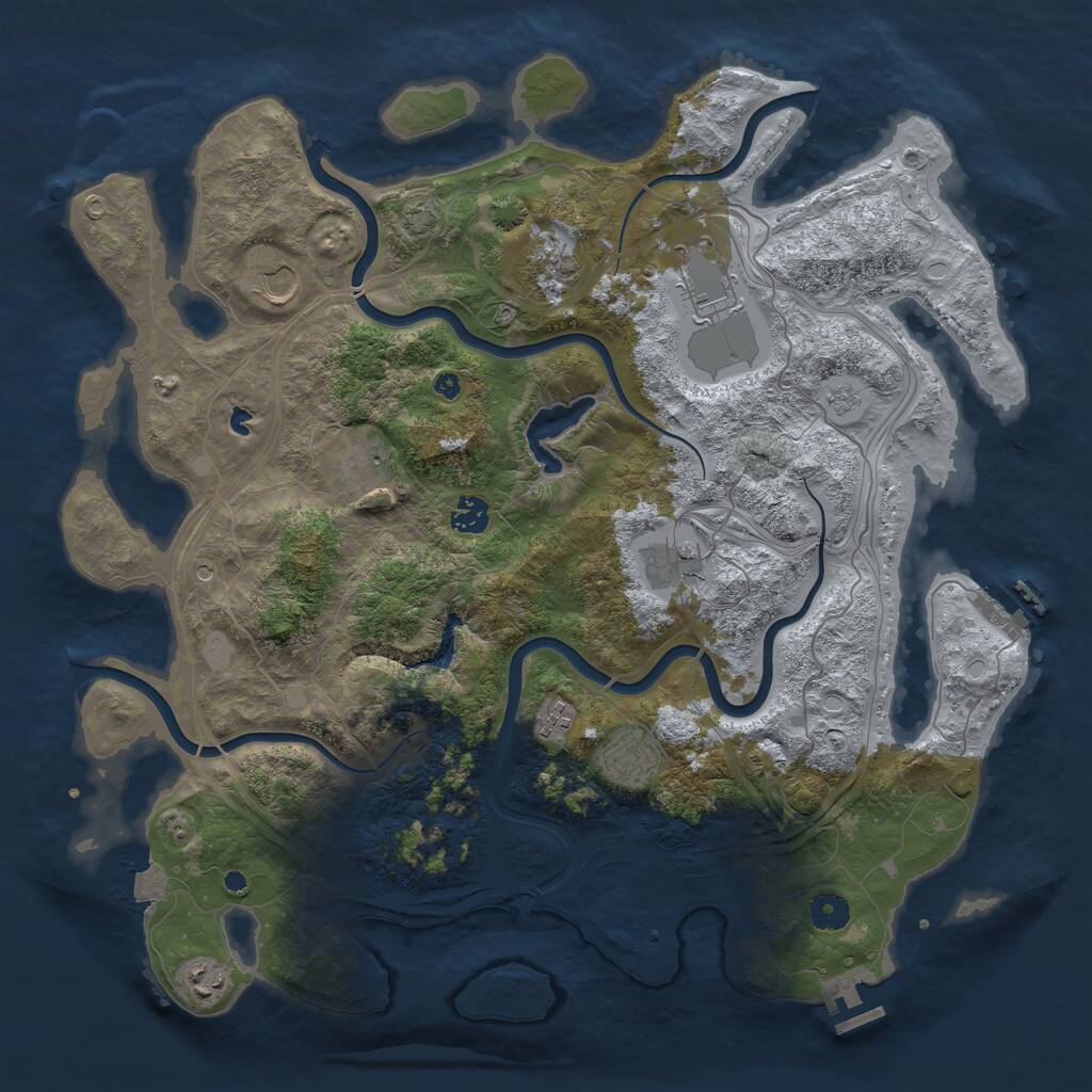 Rust Map: Procedural Map, Size: 4250, Seed: 2089842542, 15 Monuments