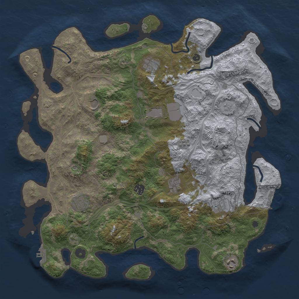 Rust Map: Procedural Map, Size: 4250, Seed: 2089842542, 17 Monuments