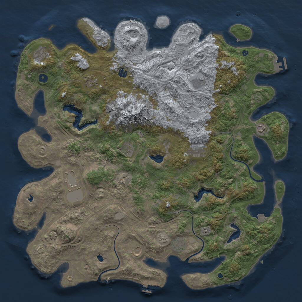 Rust Map: Procedural Map, Size: 5000, Seed: 694559, 17 Monuments