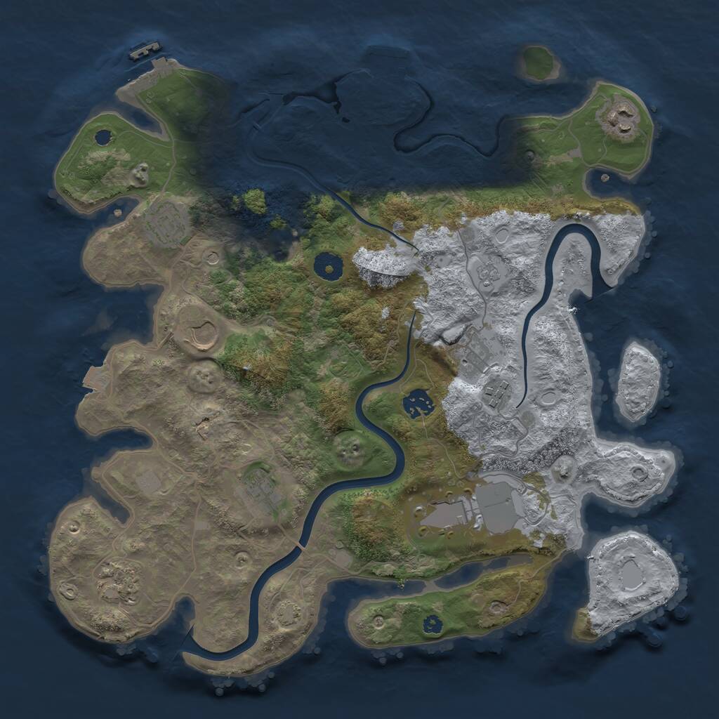Rust Map: Procedural Map, Size: 3700, Seed: 378230320, 15 Monuments