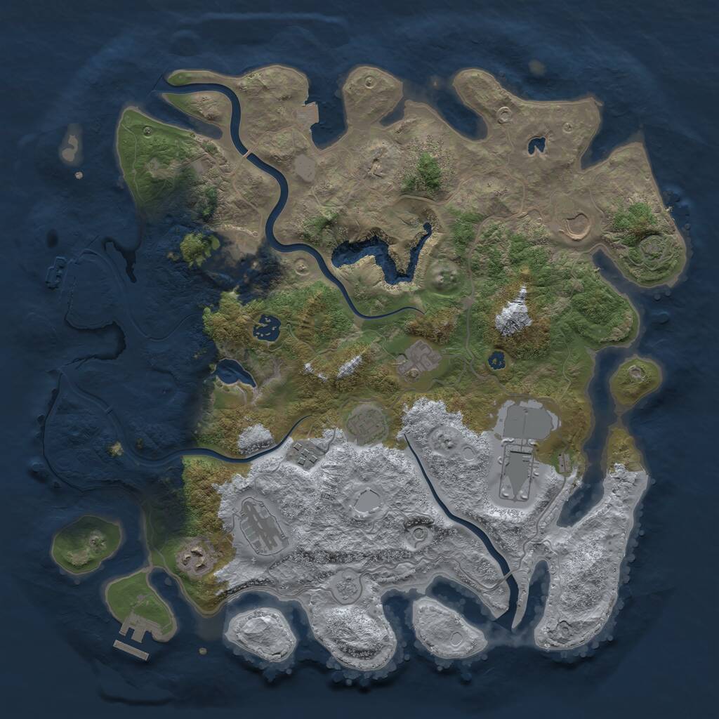 Rust Map: Procedural Map, Size: 4000, Seed: 62482369, 15 Monuments