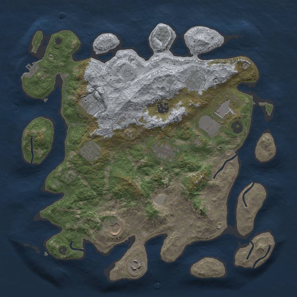 Rust Map: Procedural Map, Size: 3680, Seed: 14484, 15 Monuments