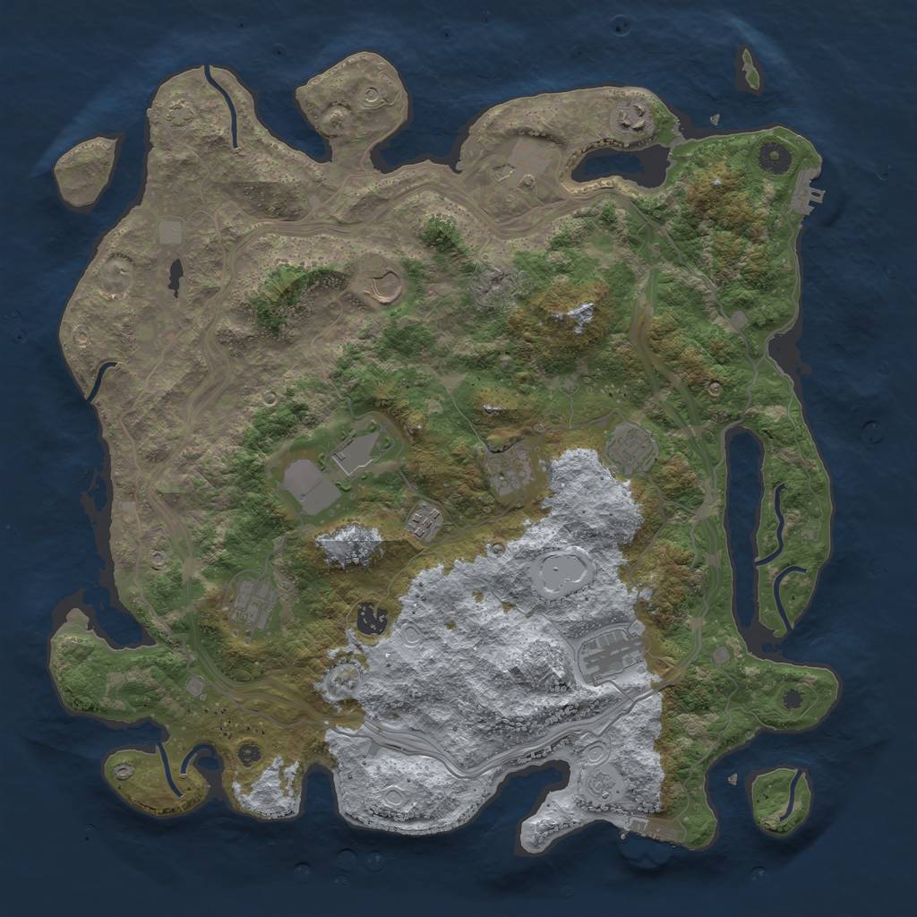 Rust Map: Procedural Map, Size: 4250, Seed: 237270032, 18 Monuments