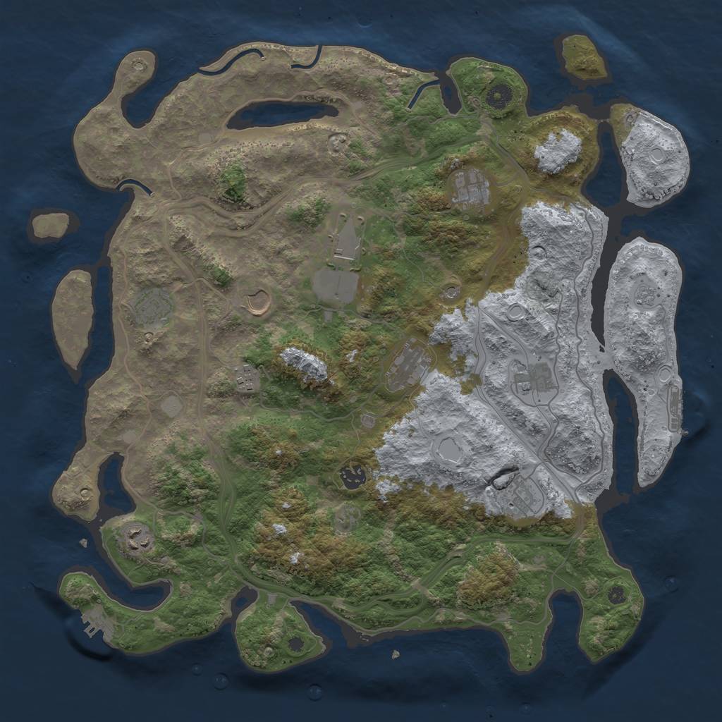 Rust Map: Procedural Map, Size: 4250, Seed: 1904280819, 17 Monuments