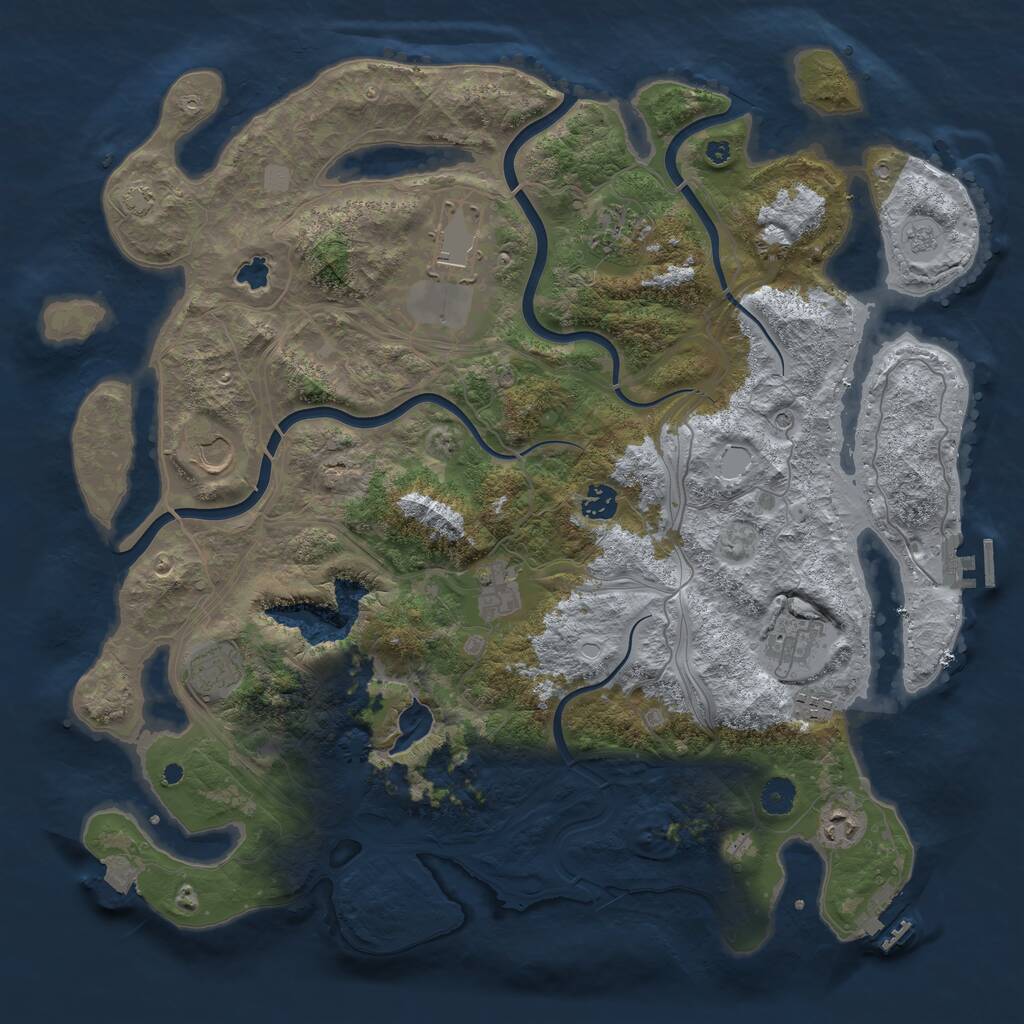 Rust Map: Procedural Map, Size: 4250, Seed: 1904280819, 15 Monuments