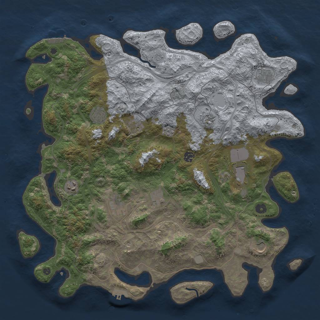 Rust Map: Procedural Map, Size: 4500, Seed: 457322120, 19 Monuments