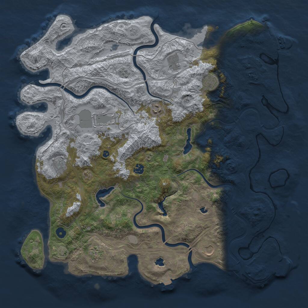 Rust Map: Procedural Map, Size: 4500, Seed: 740645957, 15 Monuments