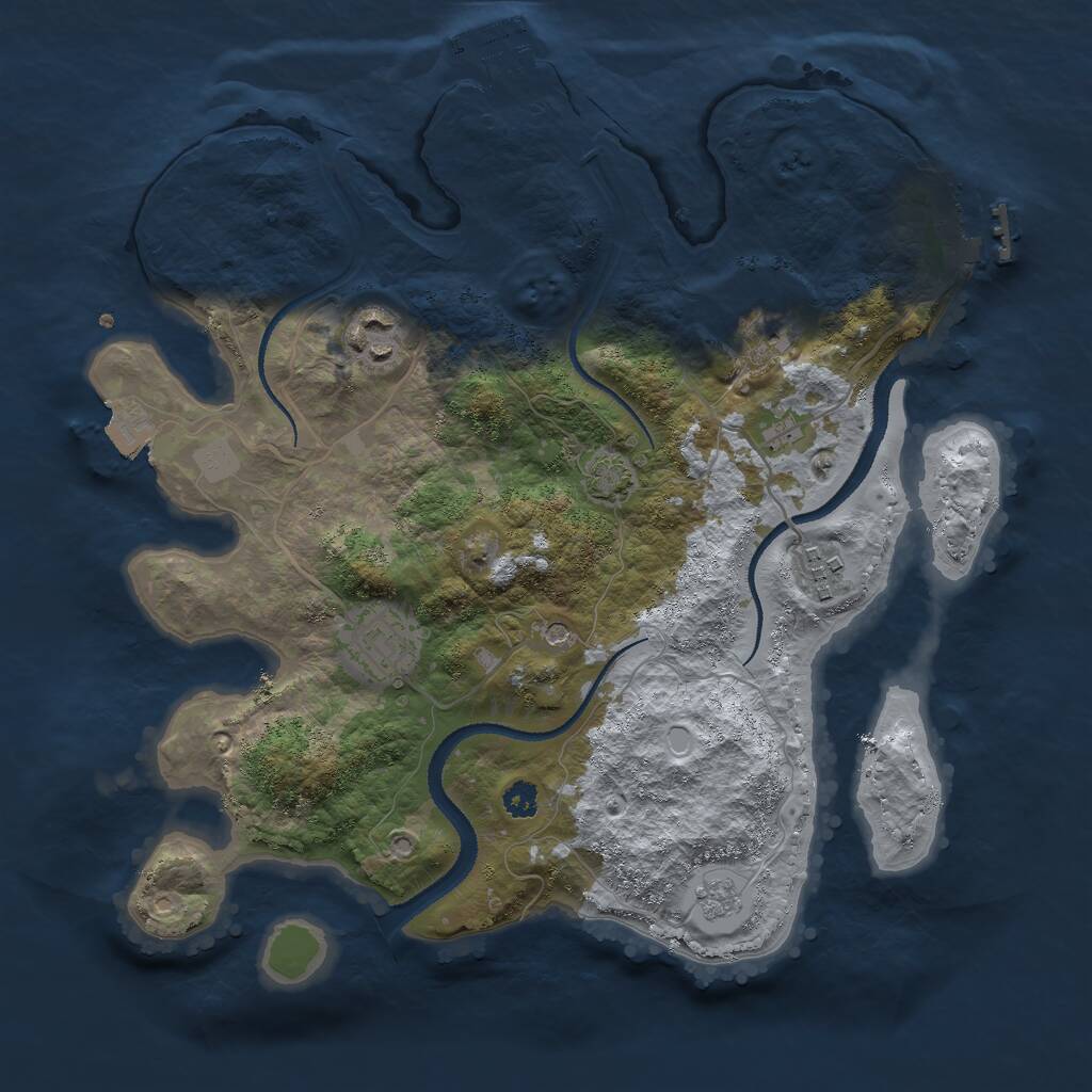 Rust Map: Procedural Map, Size: 3000, Seed: 1567256327, 10 Monuments