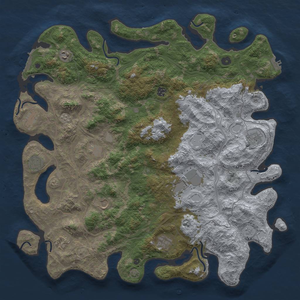 Rust Map: Procedural Map, Size: 4800, Seed: 5421658, 19 Monuments