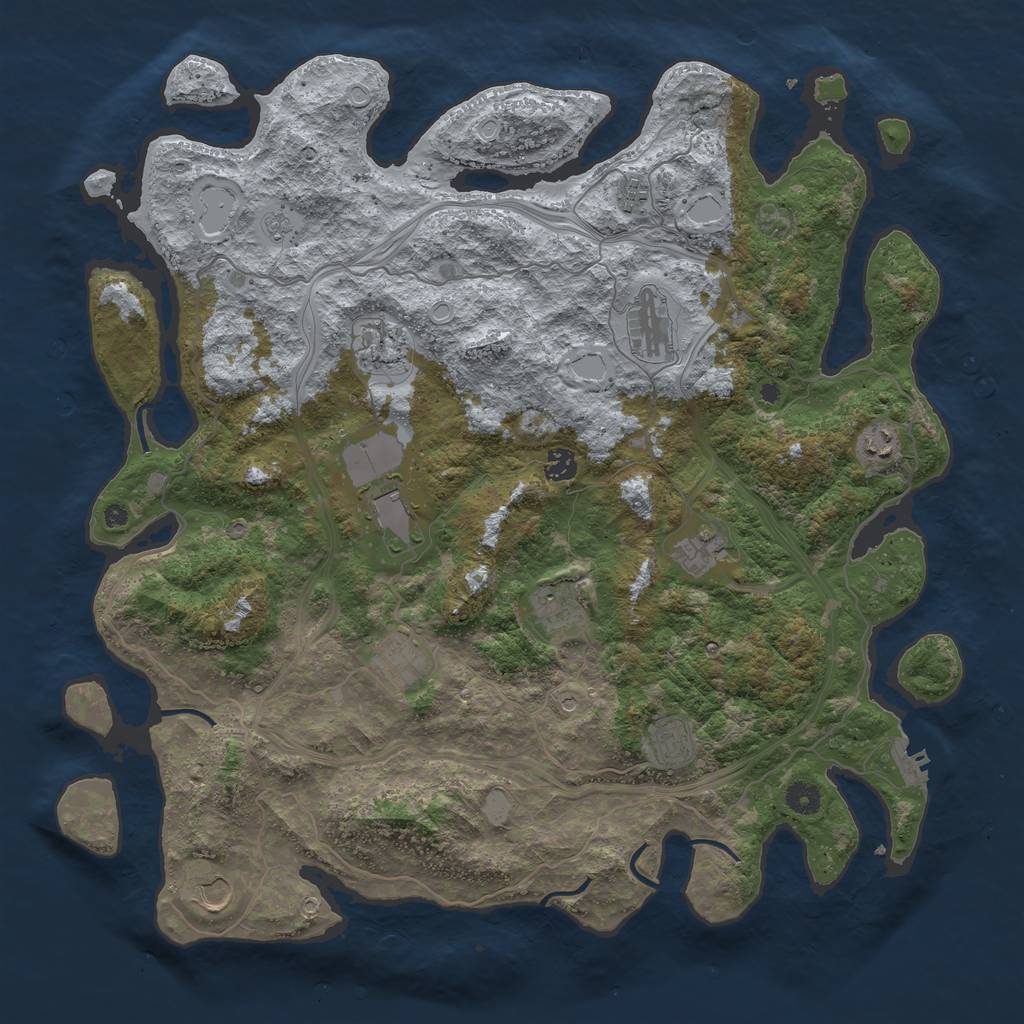 Rust Map: Procedural Map, Size: 4500, Seed: 1627911948, 17 Monuments