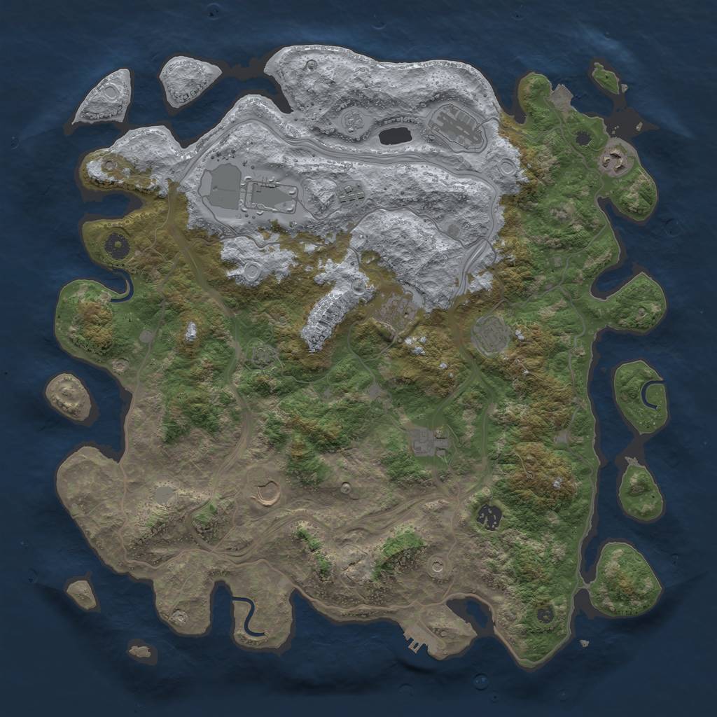 Rust Map: Procedural Map, Size: 4300, Seed: 112229, 16 Monuments