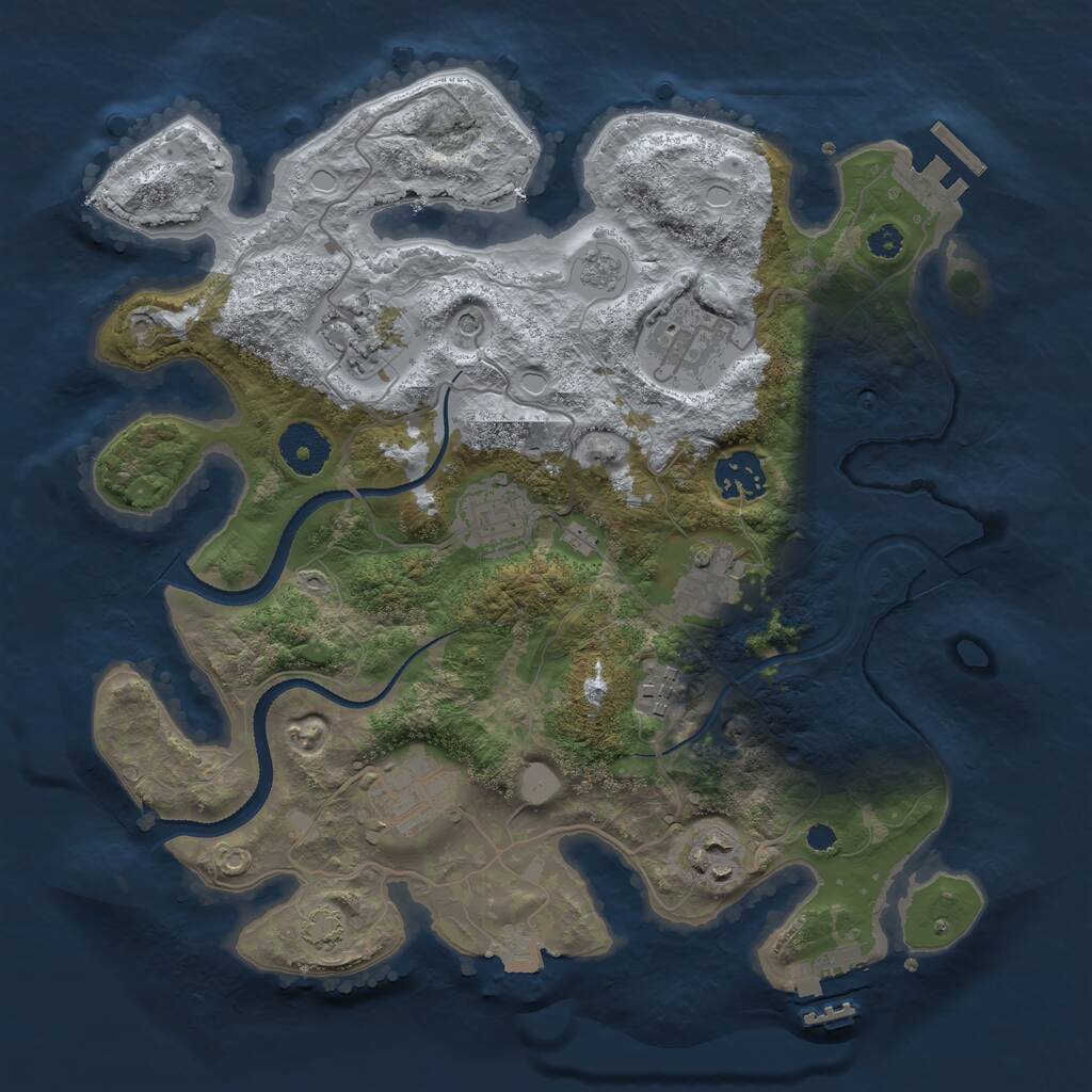 Rust Map: Procedural Map, Size: 3250, Seed: 306073322, 14 Monuments