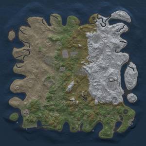 Thumbnail Rust Map: Procedural Map, Size: 4500, Seed: 423344630, 18 Monuments