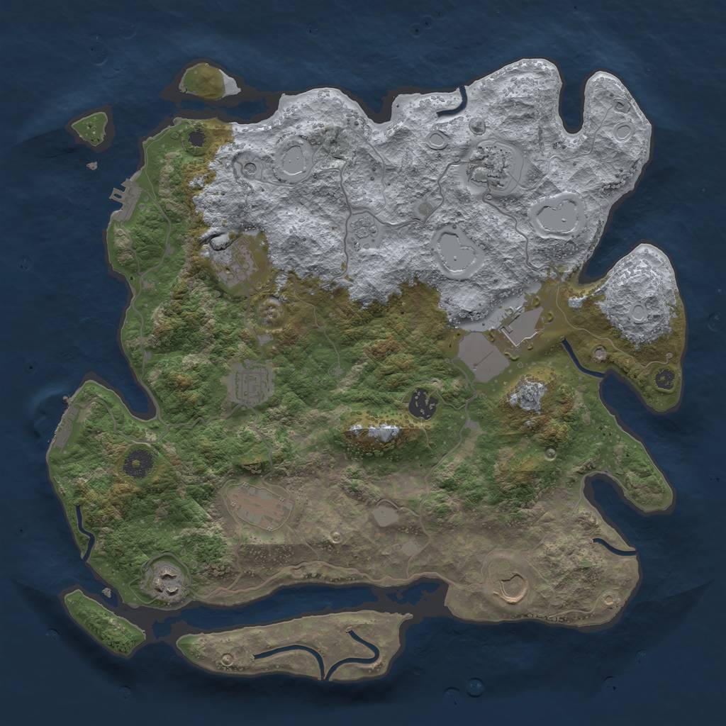 Rust Map: Procedural Map, Size: 3750, Seed: 954984, 15 Monuments