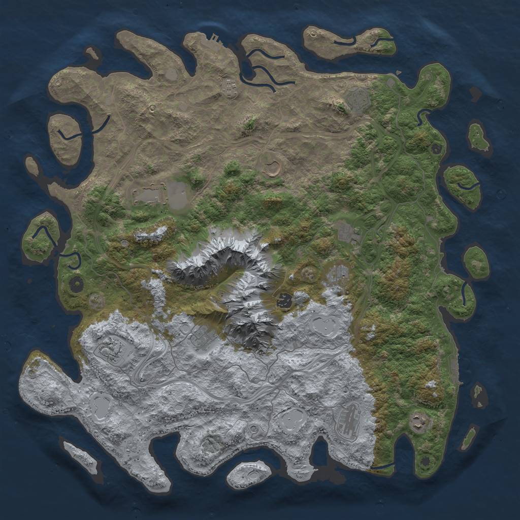 Rust Map: Procedural Map, Size: 5000, Seed: 1523596713, 18 Monuments