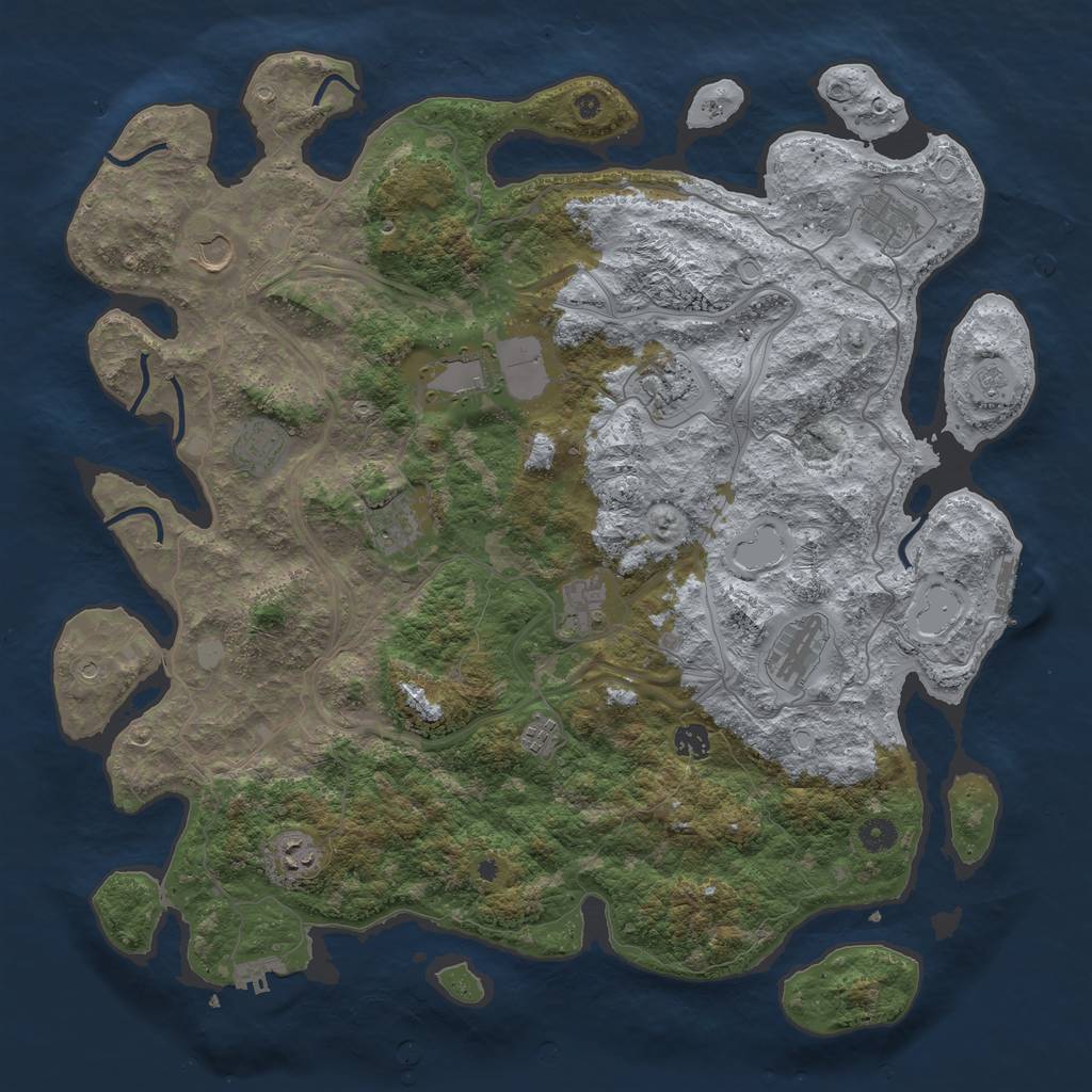 Rust Map: Procedural Map, Size: 4500, Seed: 1866157581, 18 Monuments