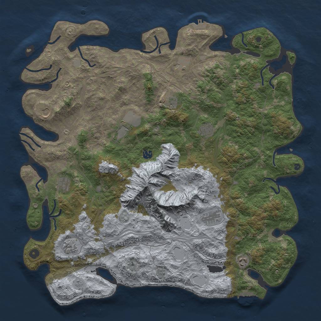 Rust Map: Procedural Map, Size: 5000, Seed: 6674215, 18 Monuments