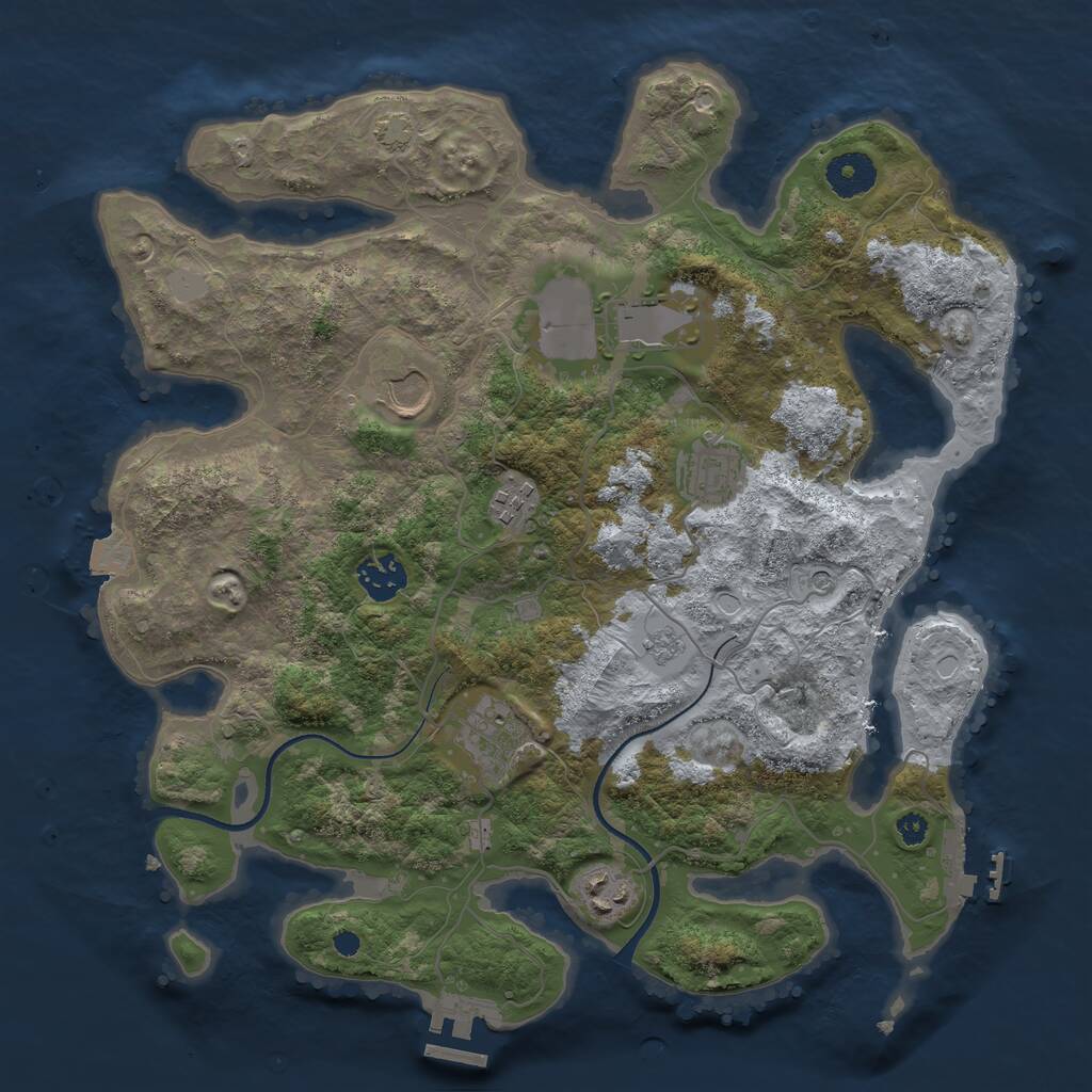 Rust Map: Procedural Map, Size: 3500, Seed: 556028712, 13 Monuments