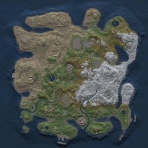 Thumbnail Rust Map: Procedural Map, Size: 3500, Seed: 556028712, 13 Monuments