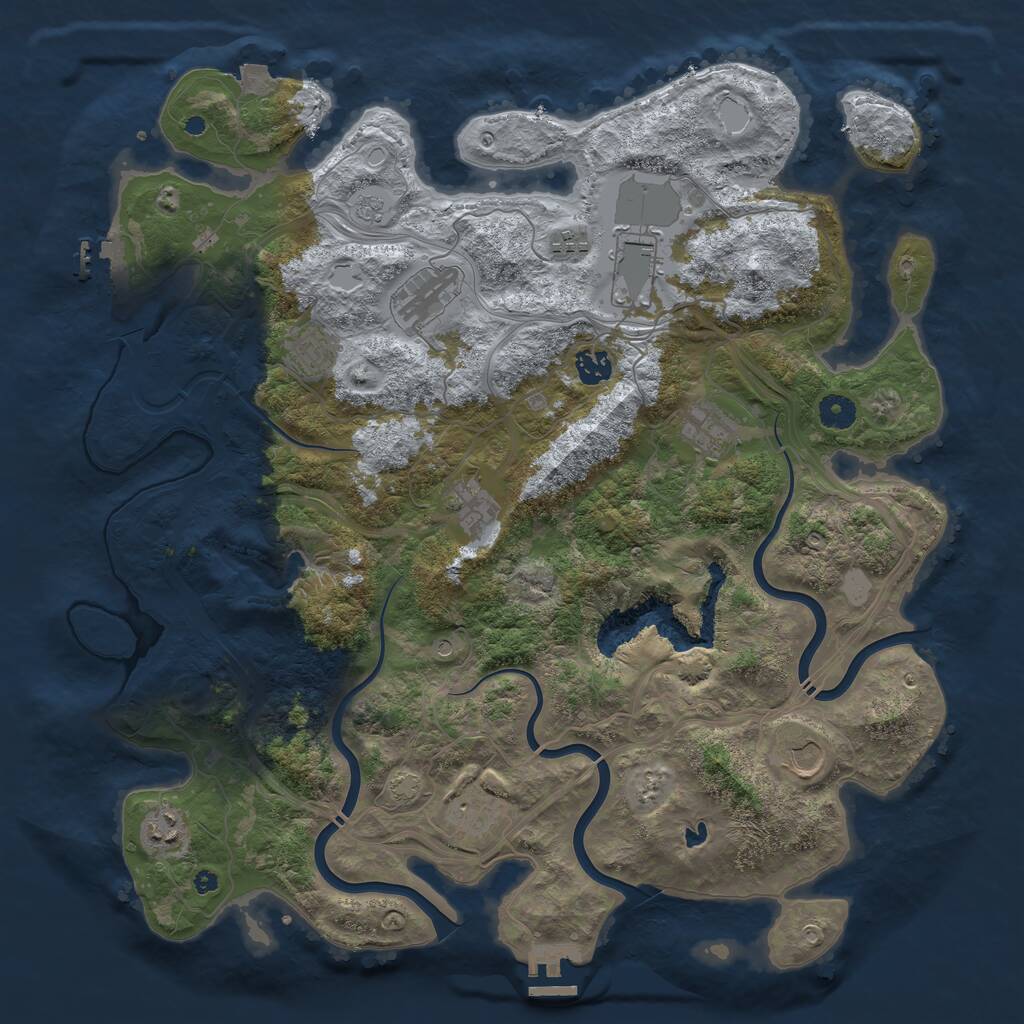Rust Map: Procedural Map, Size: 4250, Seed: 1867681442, 16 Monuments