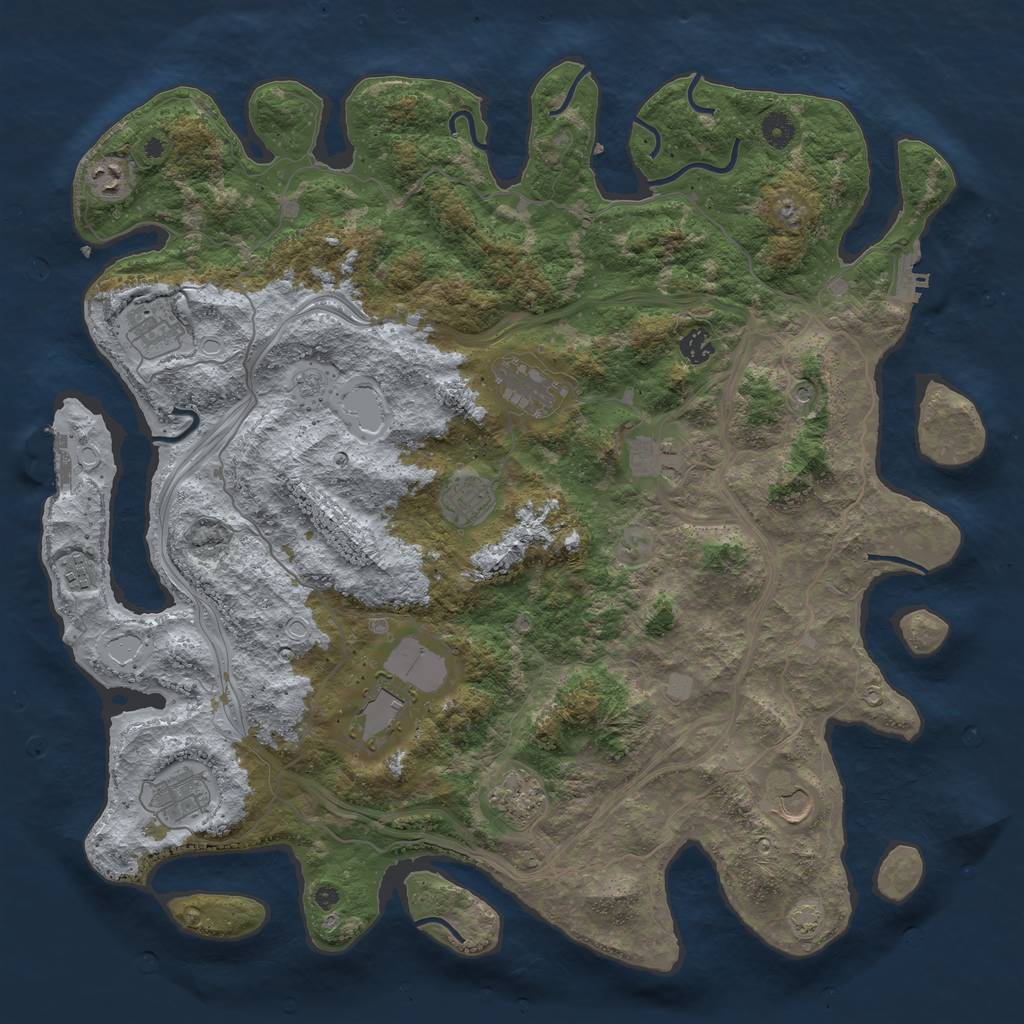 Rust Map: Procedural Map, Size: 4500, Seed: 1595462240, 19 Monuments