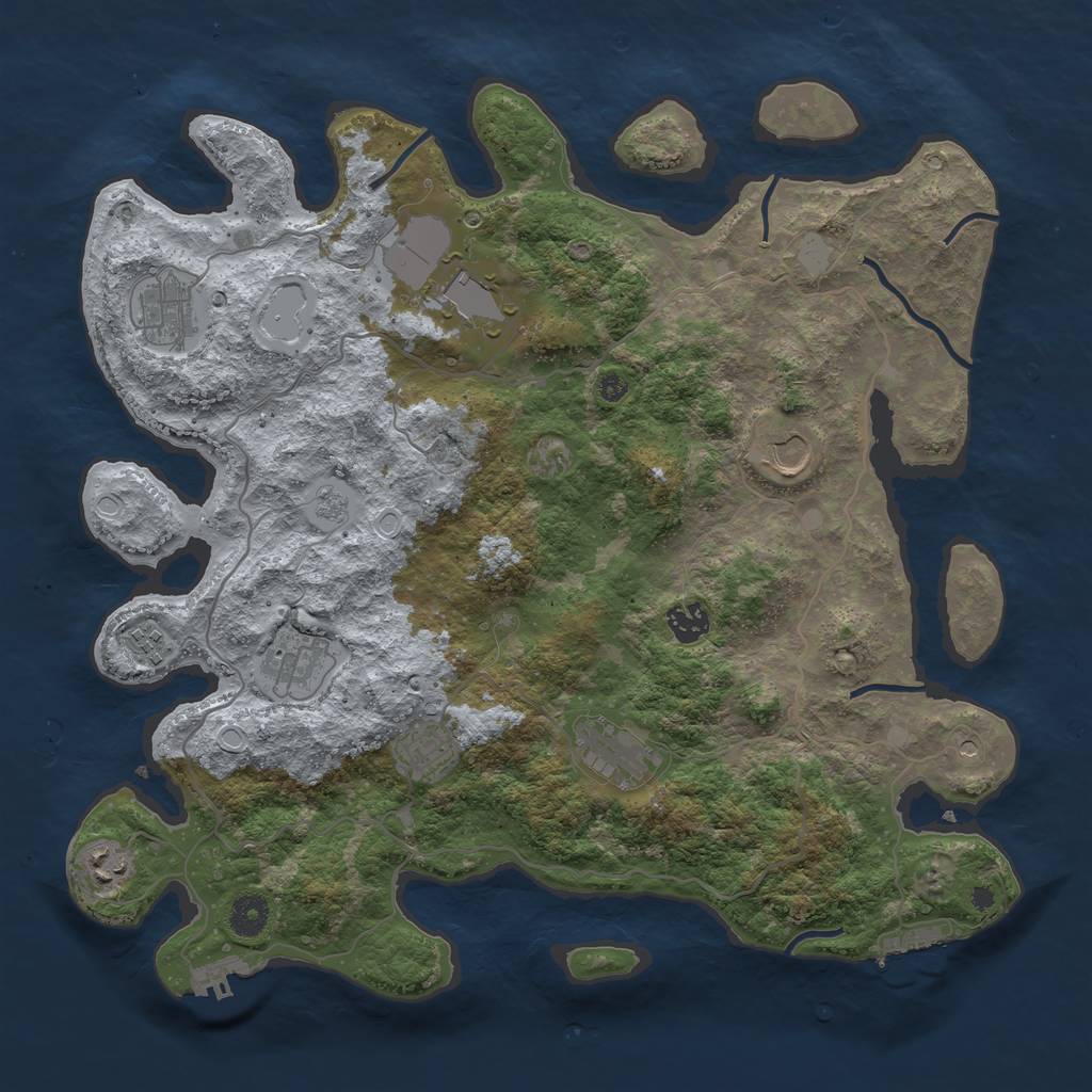 Rust Map: Procedural Map, Size: 4000, Seed: 179986023, 16 Monuments