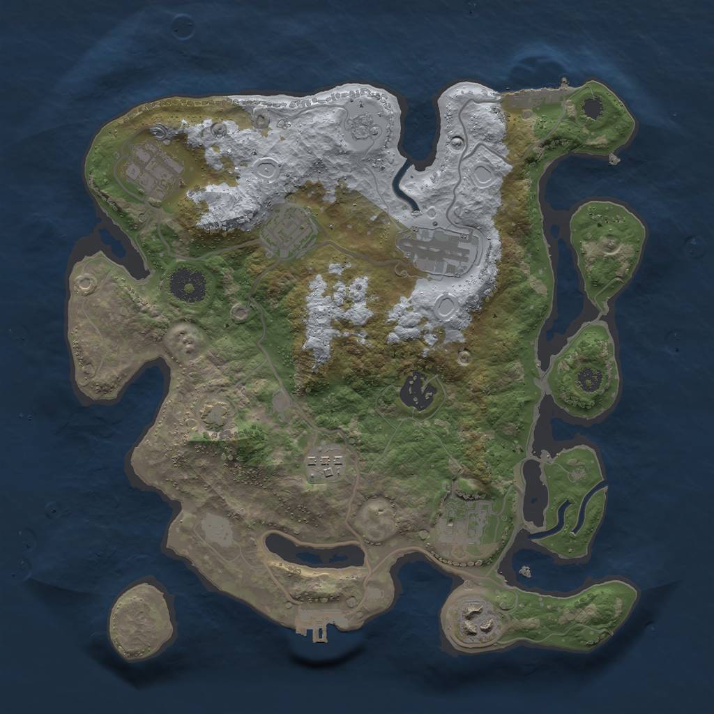 Rust Map: Procedural Map, Size: 3000, Seed: 1473311375, 14 Monuments