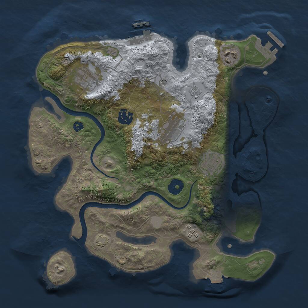 Rust Map: Procedural Map, Size: 3000, Seed: 1473311375, 12 Monuments