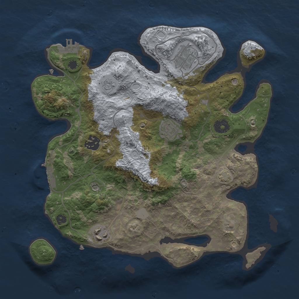 Rust Map: Procedural Map, Size: 3000, Seed: 1285559911, 12 Monuments